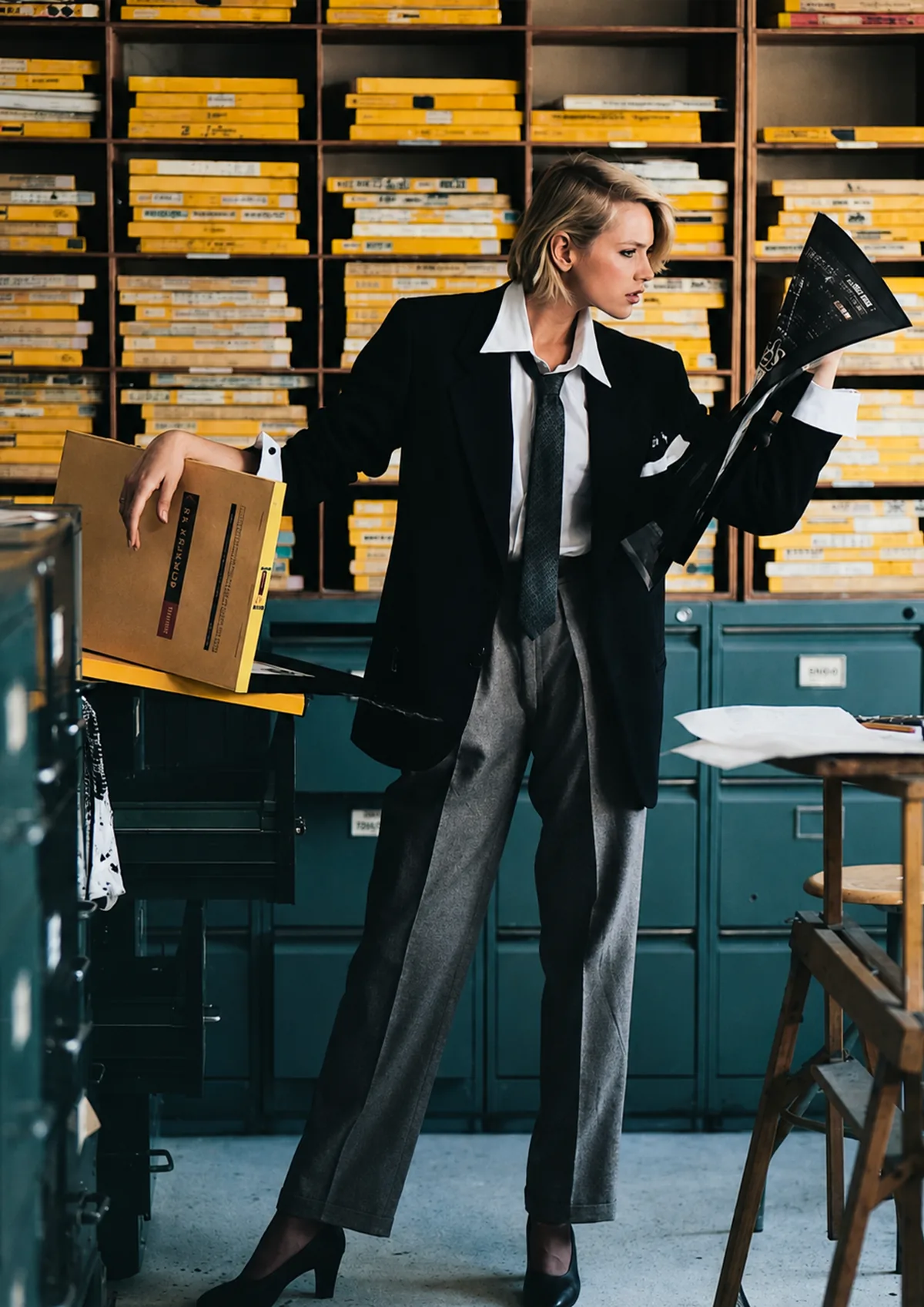 Talents et compétences : consultation de dossiers dans une archive, série Management